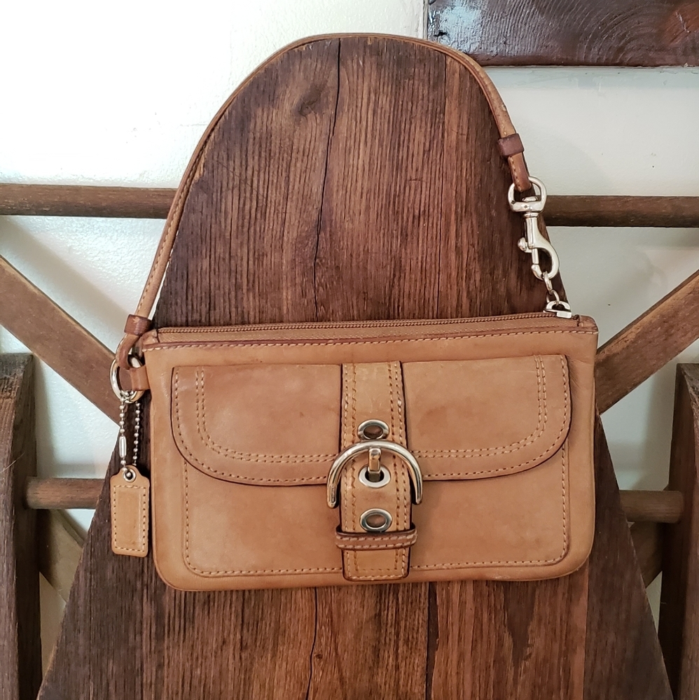 Tan Coach Wristlet